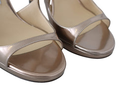 Sandálias Jimmy Choo Ballet Pink em Couro Líquido Espelhado