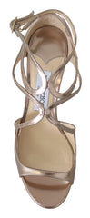 Sandálias Jimmy Choo Ballet Pink em Couro Líquido Espelhado