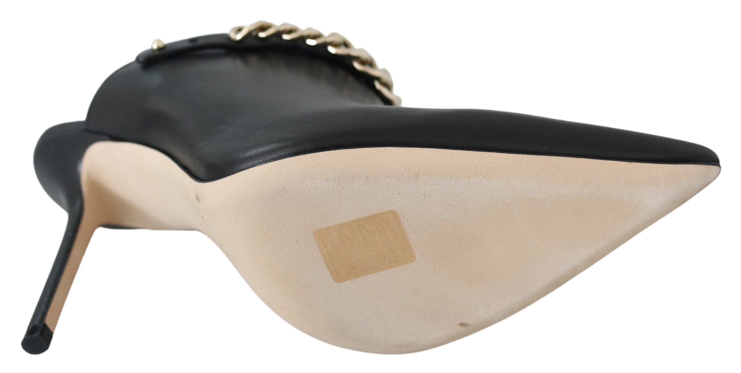 Jimmy Choo Elegante Preto Dourado Couro Scarpins