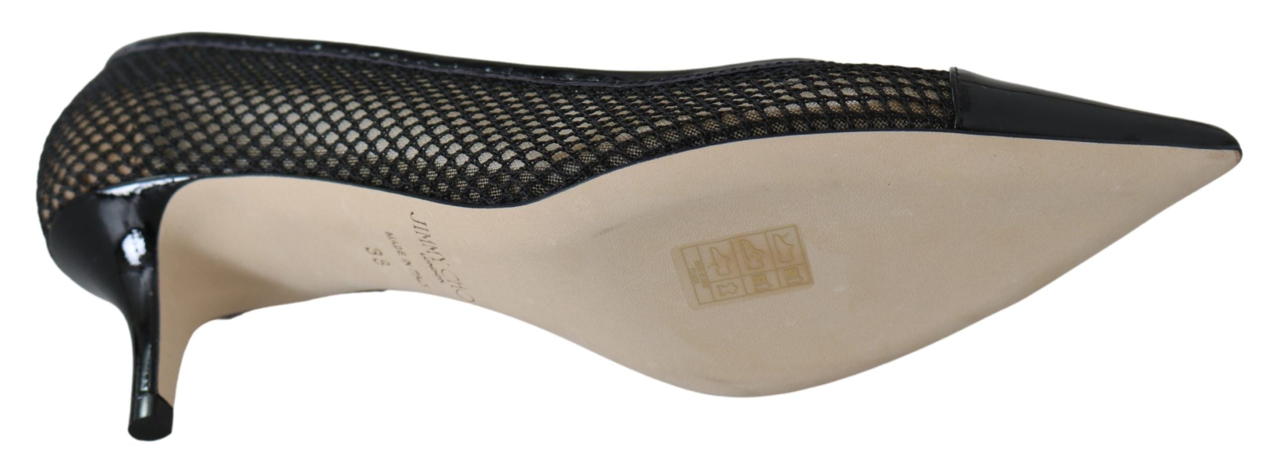 Jimmy Choo Chic Patent Mesh Scarpins Bicudos