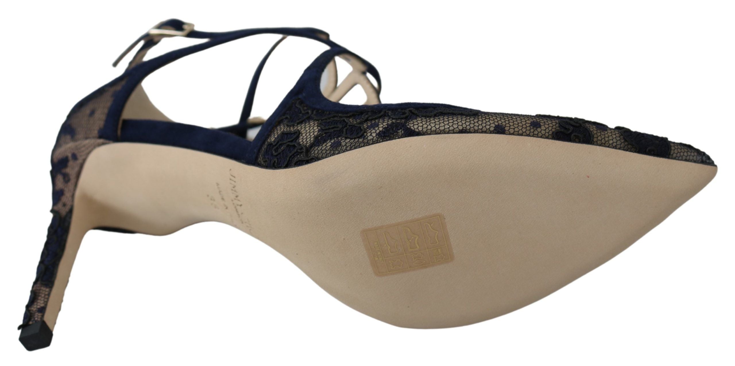 Jimmy Choo Navy Lancer Leather Pumps Elegância Liberada