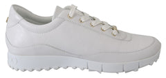 Tênis Jimmy Choo Elegante de Couro Branco