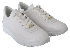 Tênis Jimmy Choo Elegante de Couro Branco