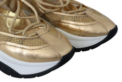 Tênis Jimmy Choo Golden Glamour Mesh Couro