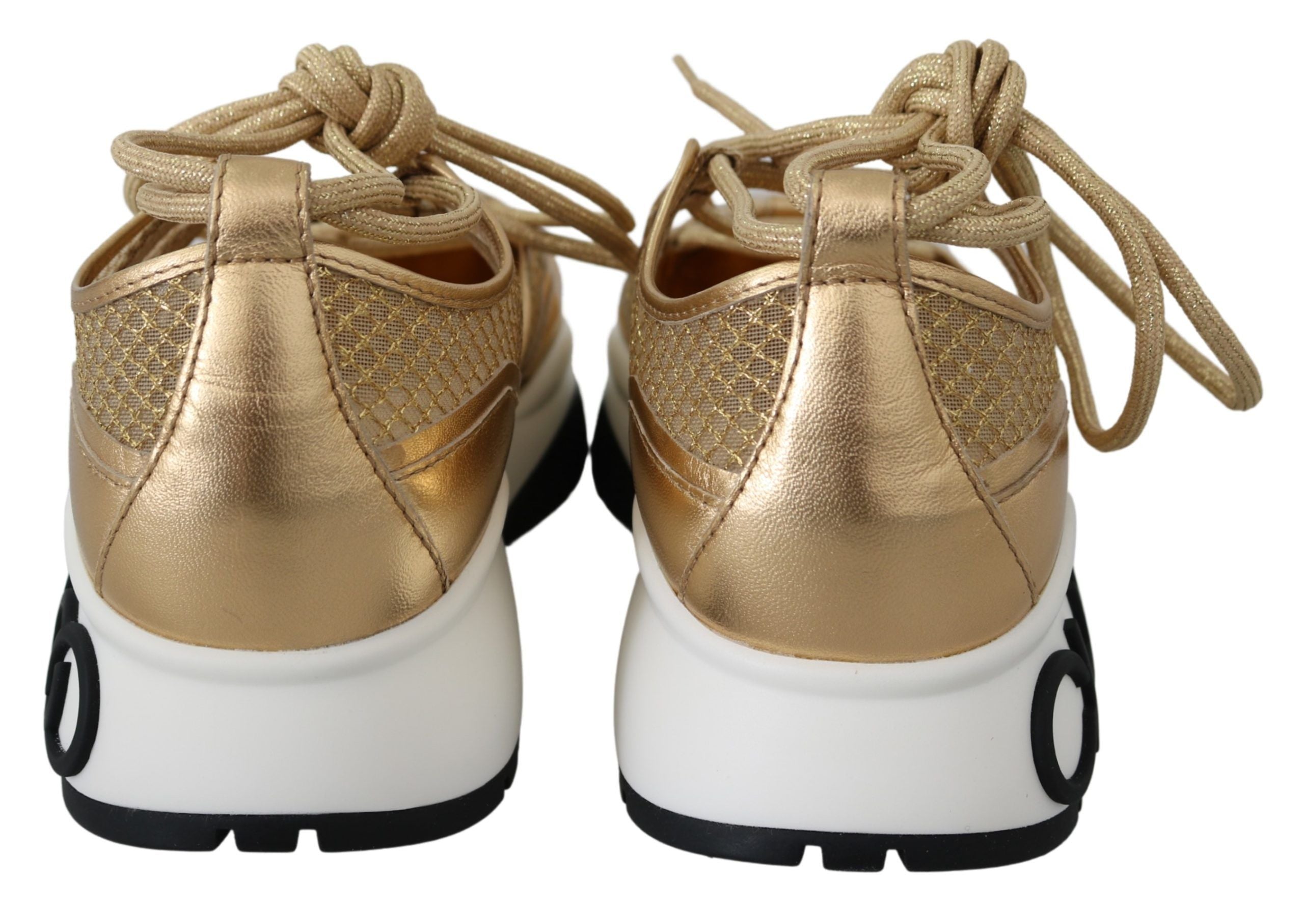 Tênis Jimmy Choo Golden Glamour Mesh Couro