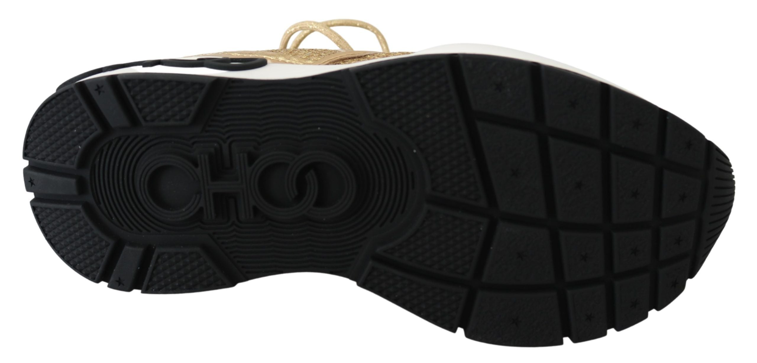 Tênis Jimmy Choo Golden Glamour Mesh Couro