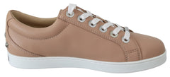 Tênis Jimmy Choo em couro napa rosa pó