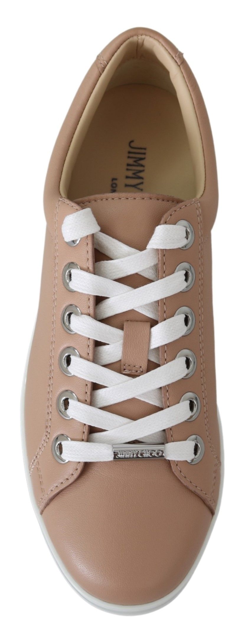 Tênis Jimmy Choo em couro napa rosa pó