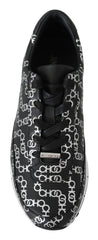 Tênis Jimmy Choo Elegante em Couro Preto e Prata