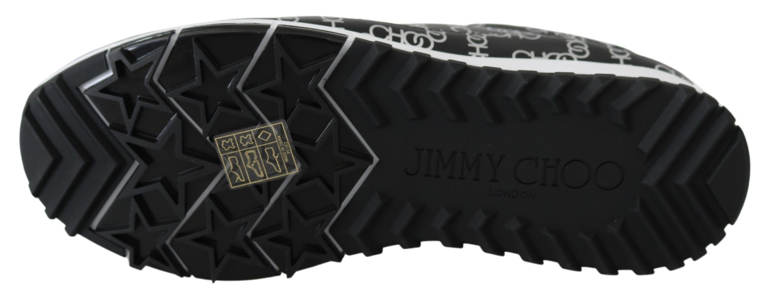 Tênis Jimmy Choo Elegante em Couro Preto e Prata