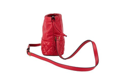 Bolsa de ombro com cordão em couro acolchoado vermelho Versace, bolsa transversal