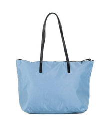 Bolsa tote de couro de nylon azul-centáurea Versace Portuna Medusa média