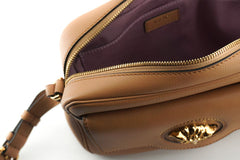 Bolsa de ombro para câmera Versace Elegant Brown Leather