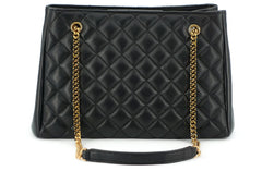 Bolsa tote Versace elegante em couro napa acolchoado