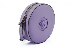 Bolsa de ombro redonda roxa elegante da Versace