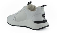 Tênis Versace Sleek em couro de bezerro branco