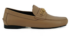 Mocassins Versace Exquisite Medusa em couro dourado