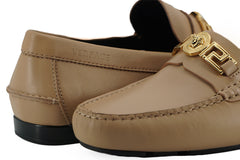 Mocassins Versace Exquisite Medusa em couro dourado