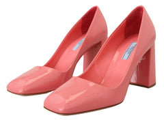Prada Elegant Square Toe Saltos Rosa