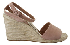 Prada Elegant Suede Sandálias de Salto Alto com Tira no Tornozelo e Plataforma