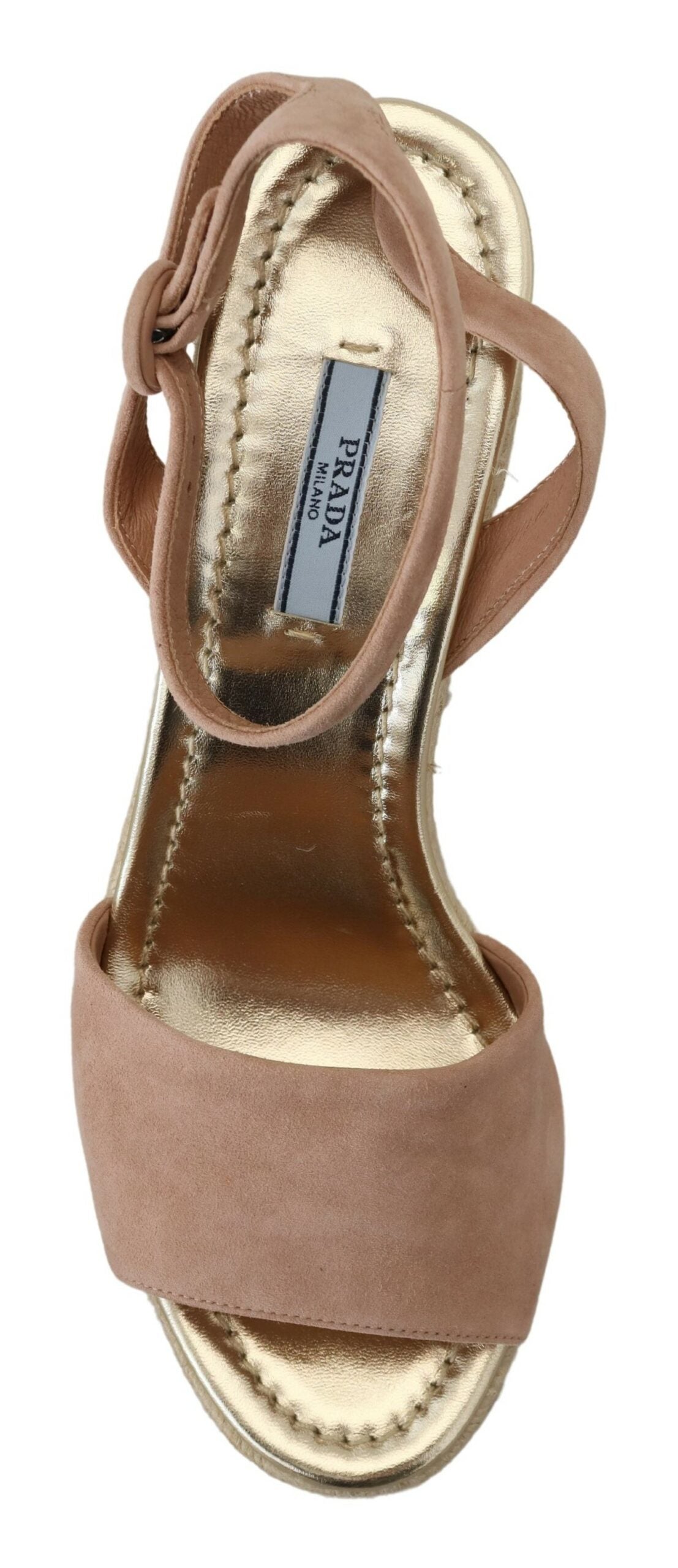 Prada Elegant Suede Sandálias de Salto Alto com Tira no Tornozelo e Plataforma