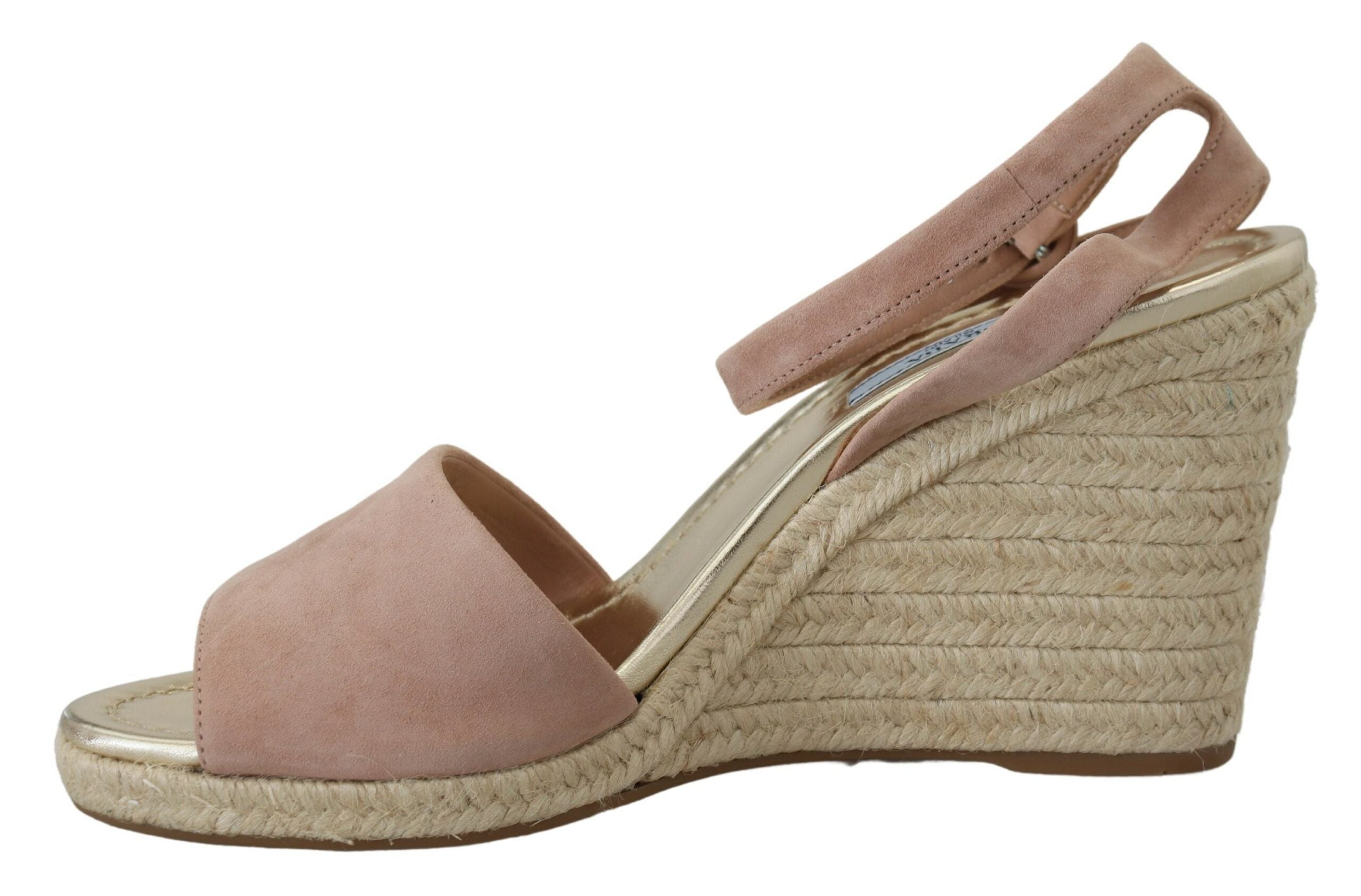Prada Elegant Suede Sandálias de Salto Alto com Tira no Tornozelo e Plataforma