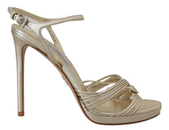 Sandálias Prada Elegant Gold com Salto Agulha