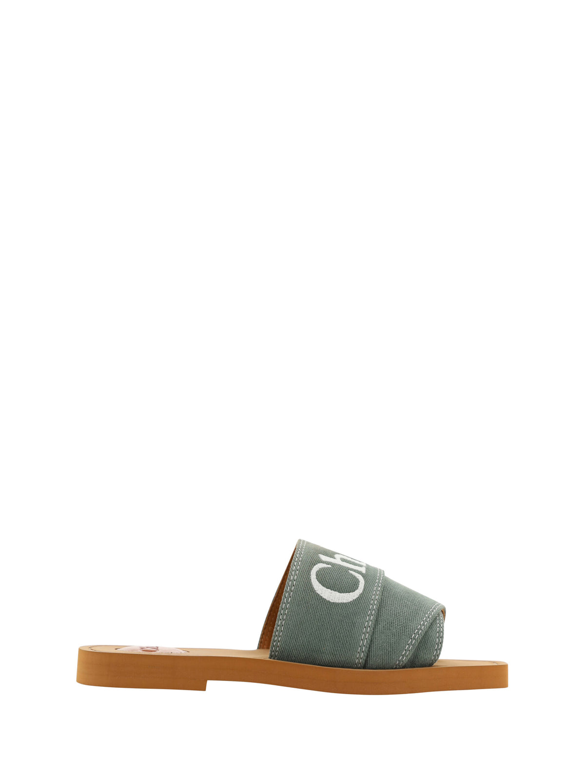 Chinelos Chloé Elegant Forest Green Cotton