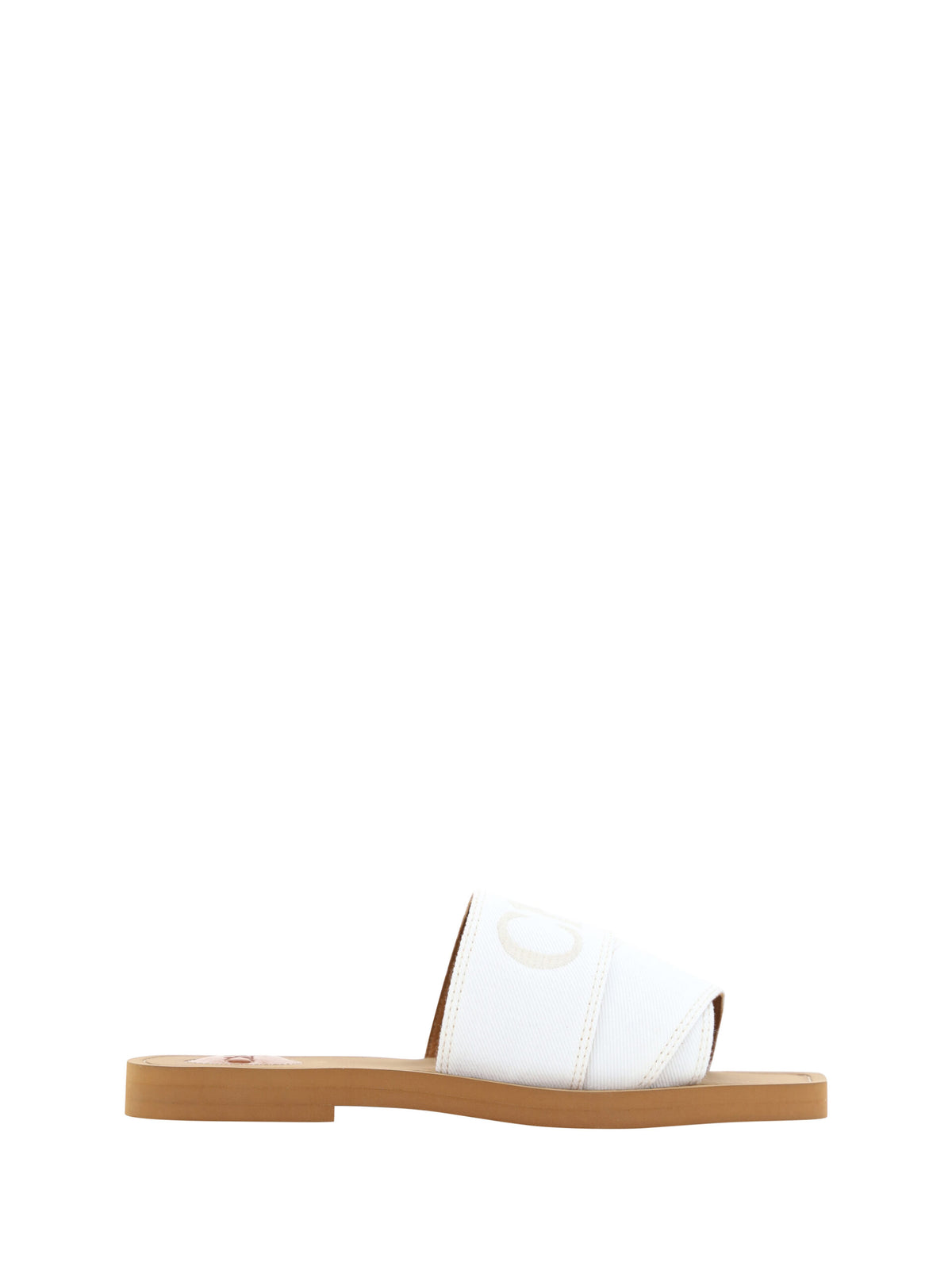 Sandálias de salto alto Chloé Elegant White Cotton Slide