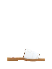 Sandálias de salto alto Chloé Elegant White Cotton Slide