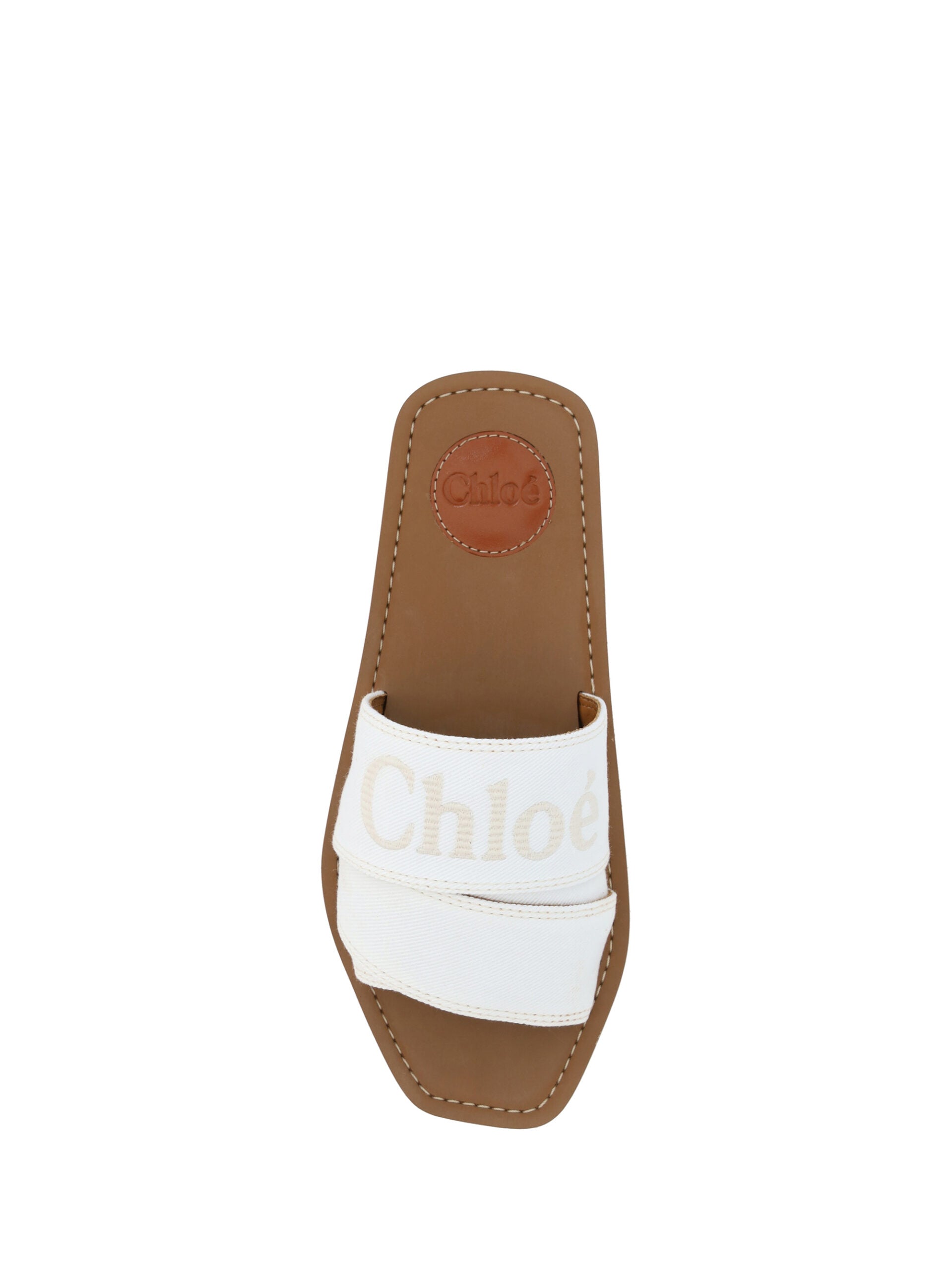 Sandálias de salto alto Chloé Elegant White Cotton Slide