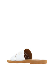 Sandálias de salto alto Chloé Elegant White Cotton Slide