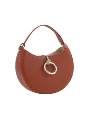 Bolsa de ombro pequena Chloé Sepia Brown Arlène em couro