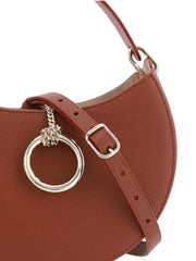 Bolsa de ombro pequena Chloé Sepia Brown Arlène em couro