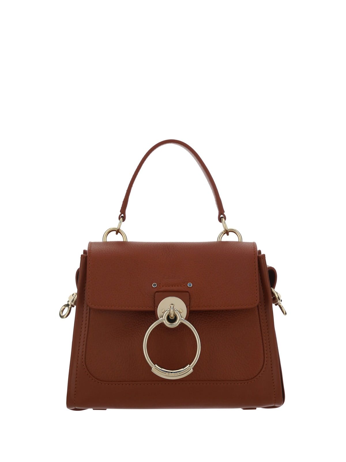 Bolsa de ombro Chloé Elegante em couro de bezerro marrom sépia
