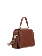 Bolsa de ombro Chloé Elegante em couro de bezerro marrom sépia