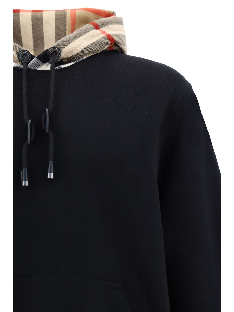 Burberry Elegant Oversize Moletom com Capuz Samuel Preto