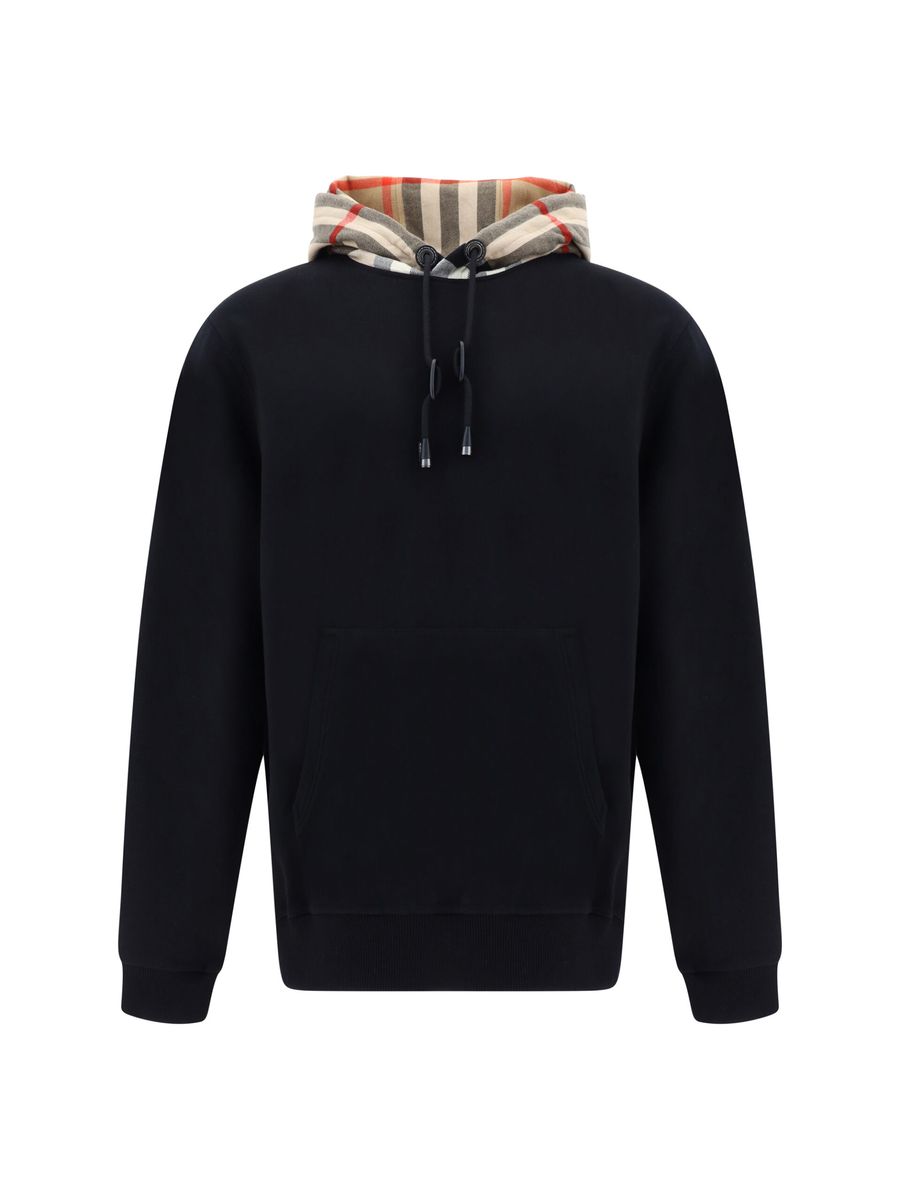 Burberry Elegant Oversize Moletom com Capuz Samuel Preto