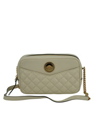 Bolsa de ombro elegante Versace em couro branco para câmera
