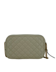 Bolsa de ombro elegante Versace em couro branco para câmera