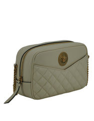 Bolsa de ombro elegante Versace em couro branco para câmera