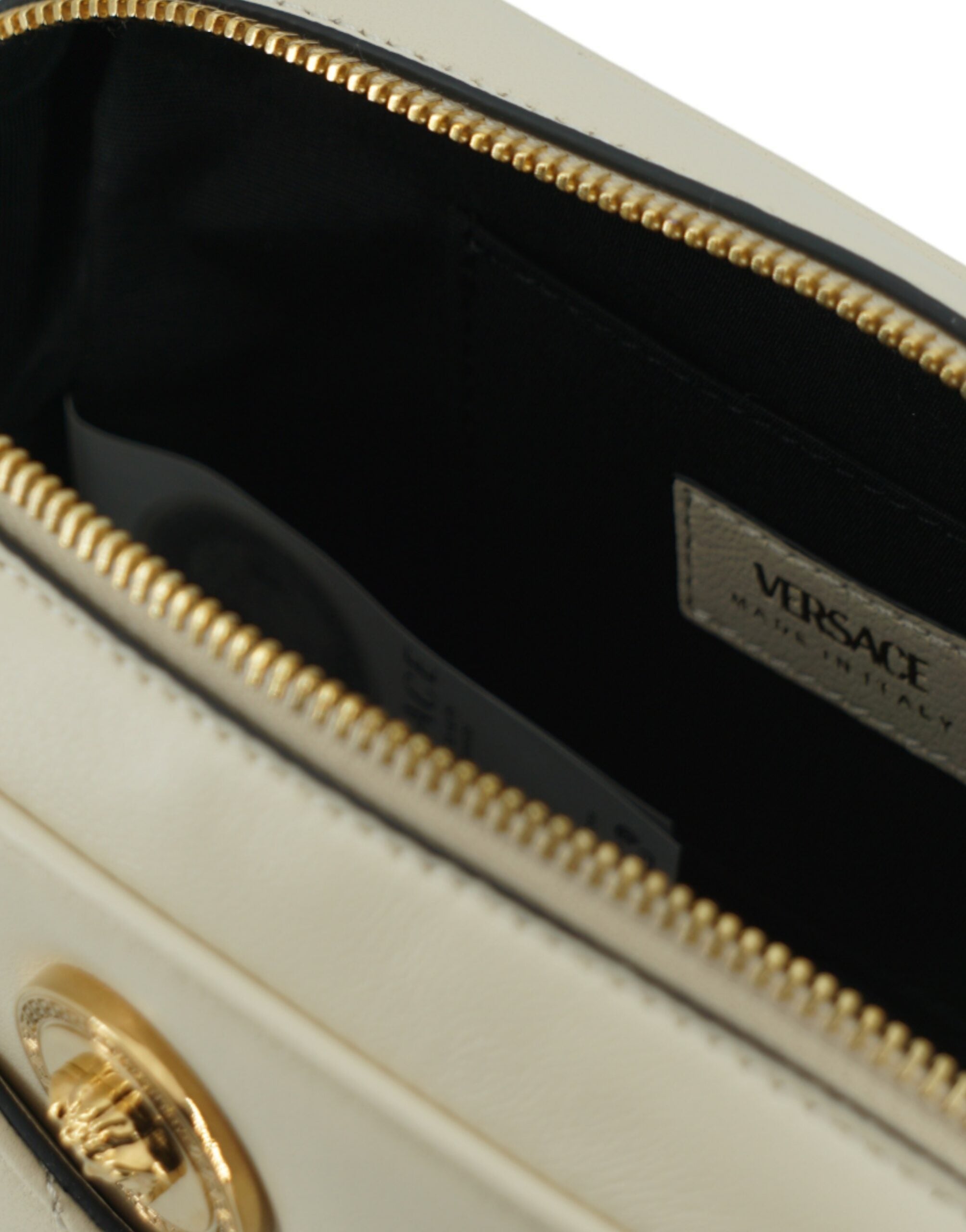 Bolsa para câmera Versace Elegant White Leather Lamb