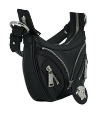 Bolsa de ombro Versace Elegant Mini Hobo Preta