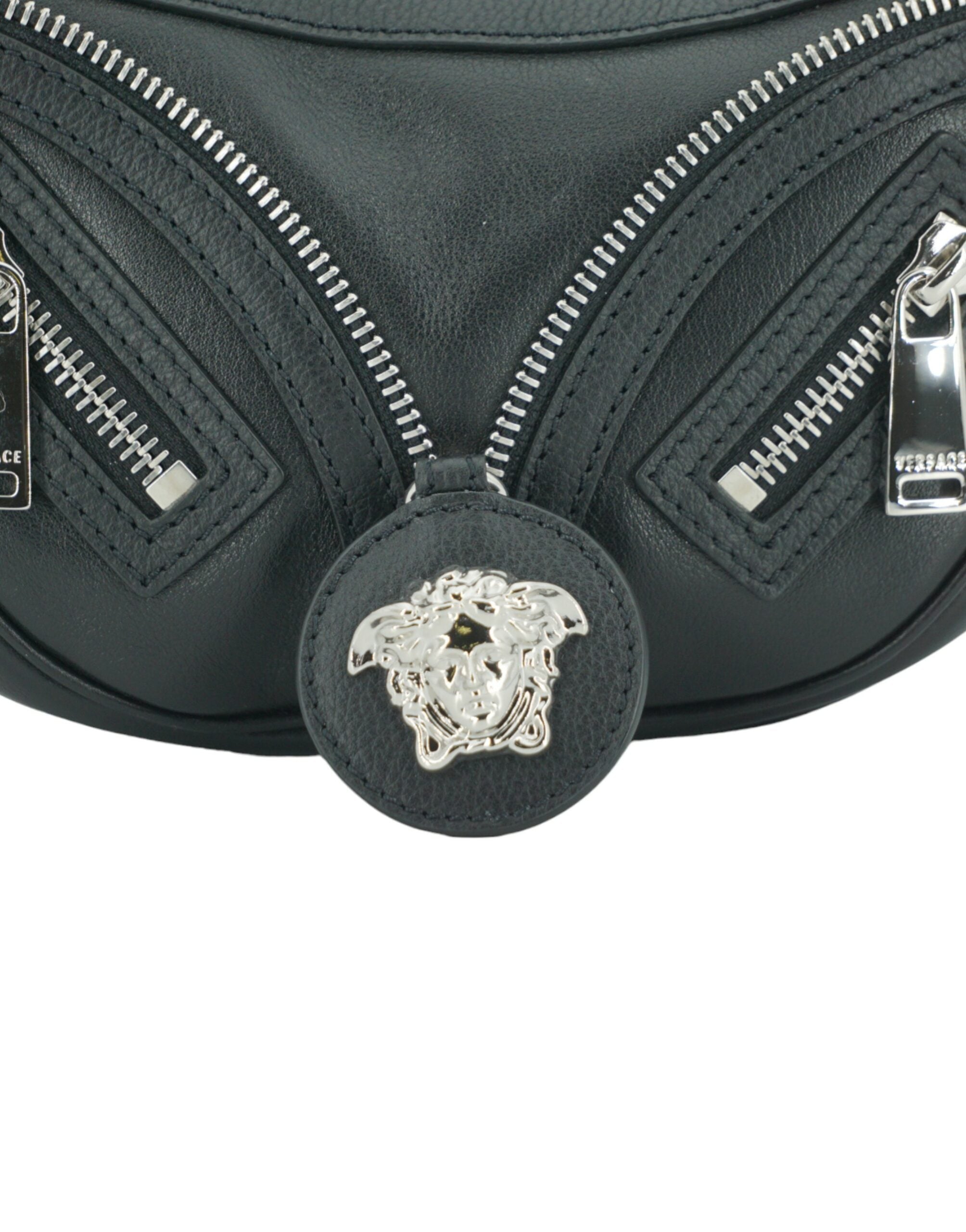 Bolsa de ombro Versace Elegant Mini Hobo Preta