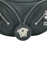 Bolsa de ombro Versace Elegant Mini Hobo Preta