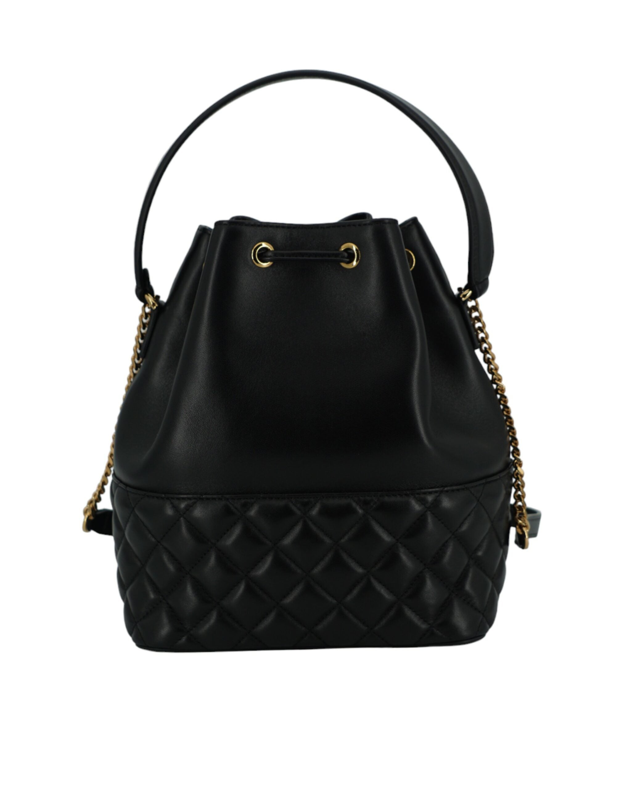 Bolsa de ombro Versace Elegant Medusa em couro preto