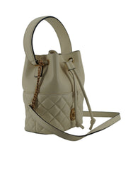 Versace Elegant Small Bolsa de Ombro em Couro Branco