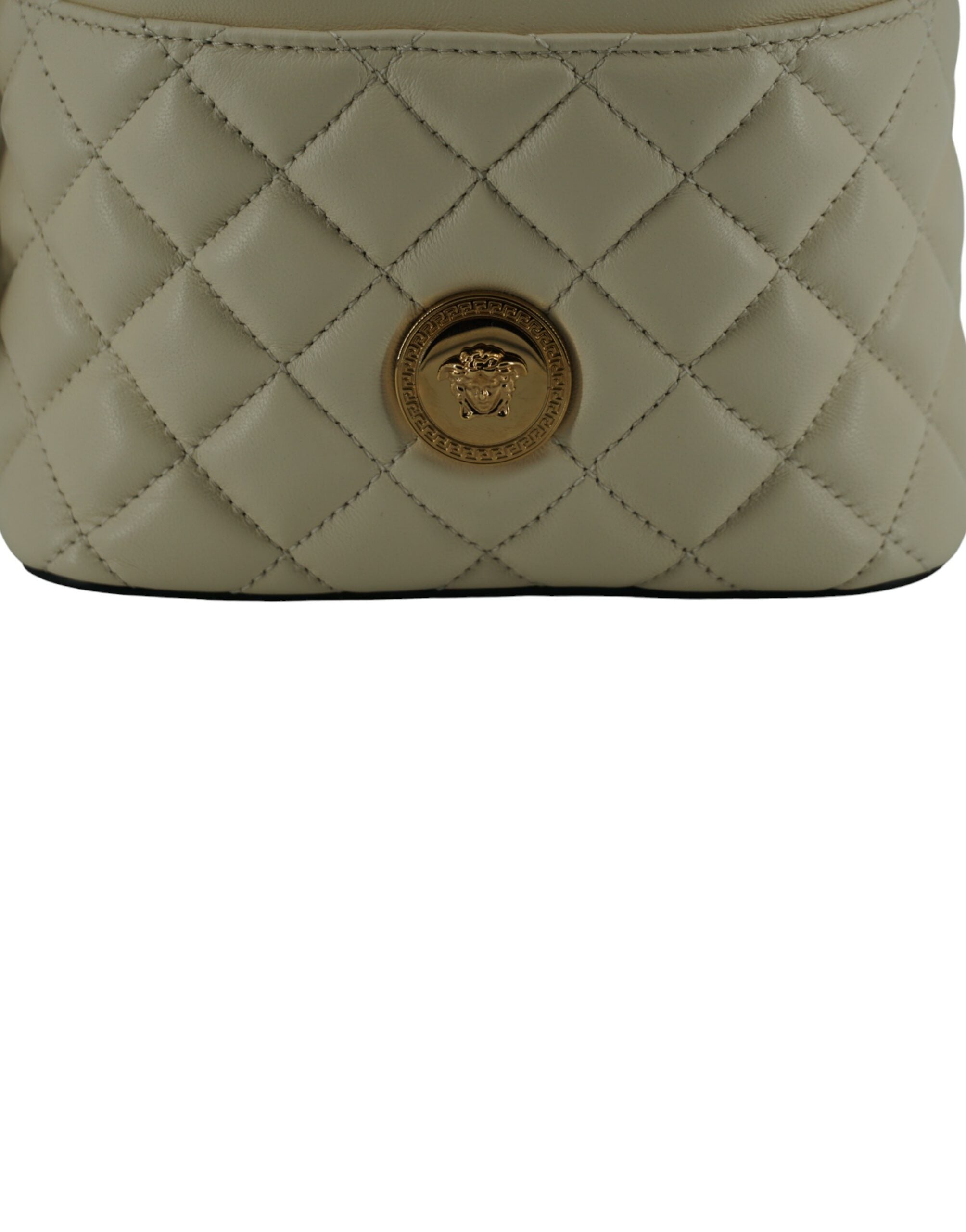 Versace Elegant Small Bolsa de Ombro em Couro Branco