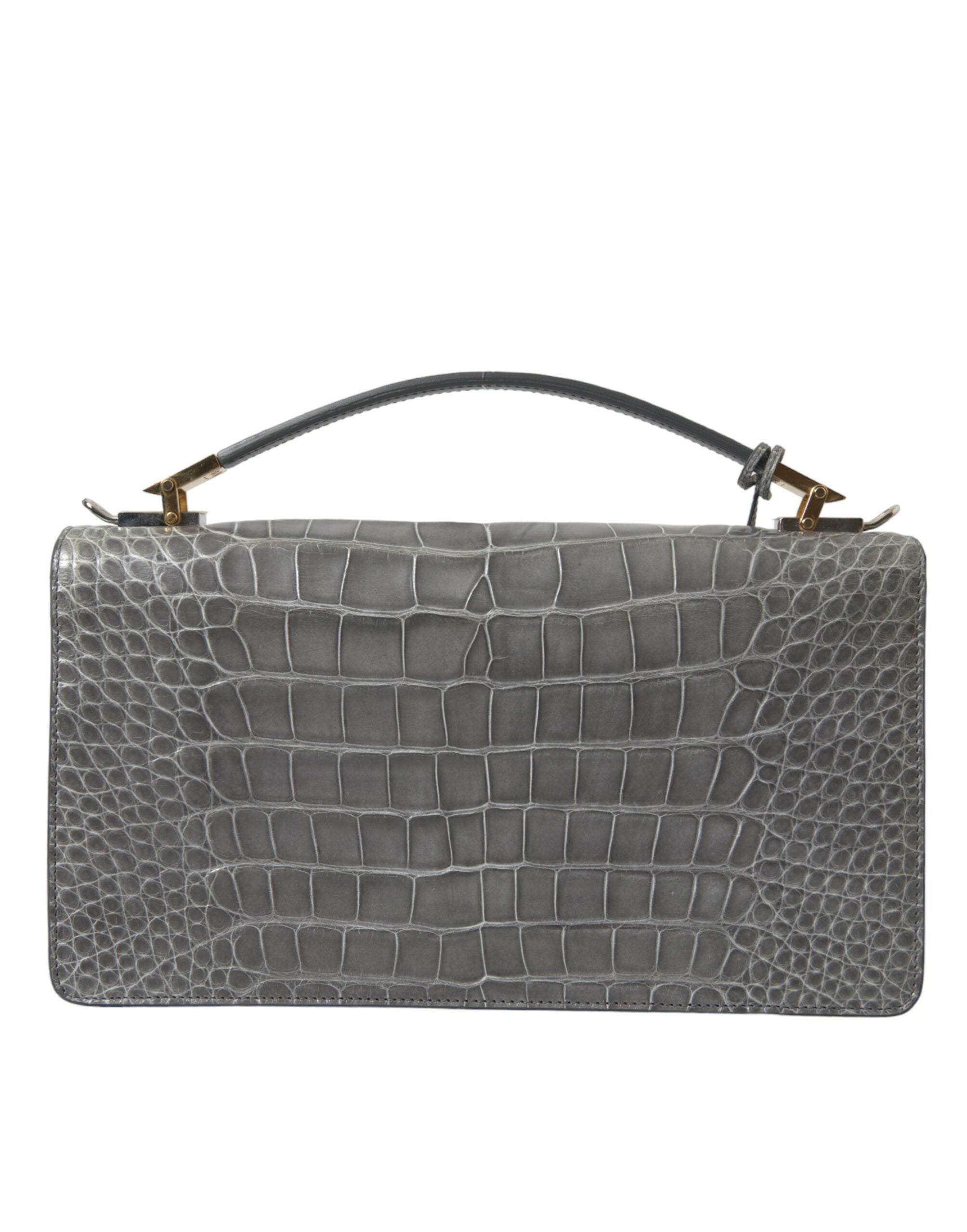 Bolsa de ombro média Balenciaga em couro de jacaré