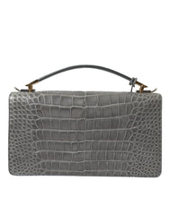 Bolsa de ombro média Balenciaga em couro de jacaré